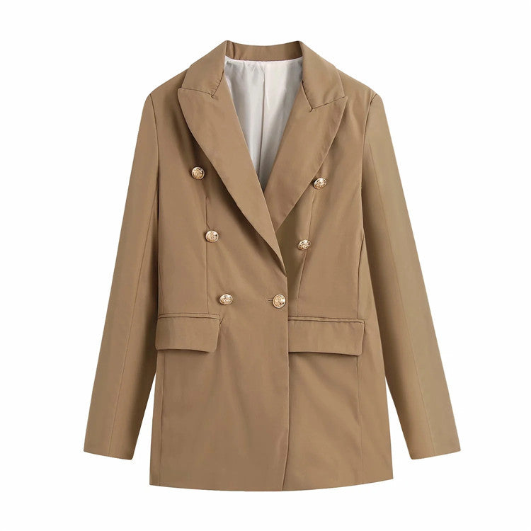 Soft Color Six Gold Button Blazer