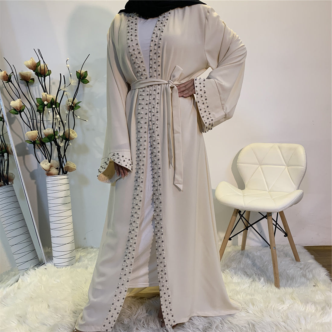Embellished Open Abaya
