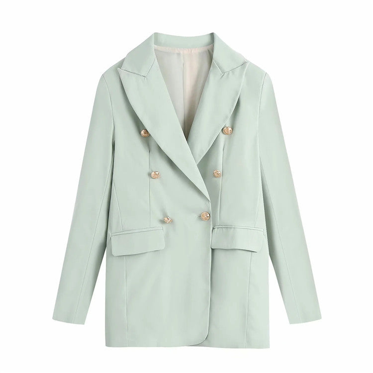 Soft Color Six Gold Button Blazer