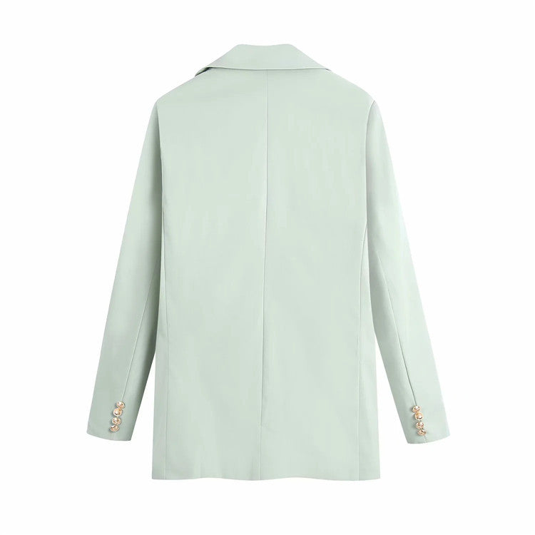 Soft Color Six Gold Button Blazer