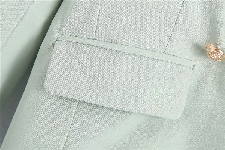 Soft Color Six Gold Button Blazer